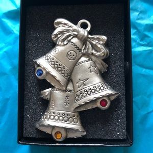 Pewter Christmas Bells Ornament